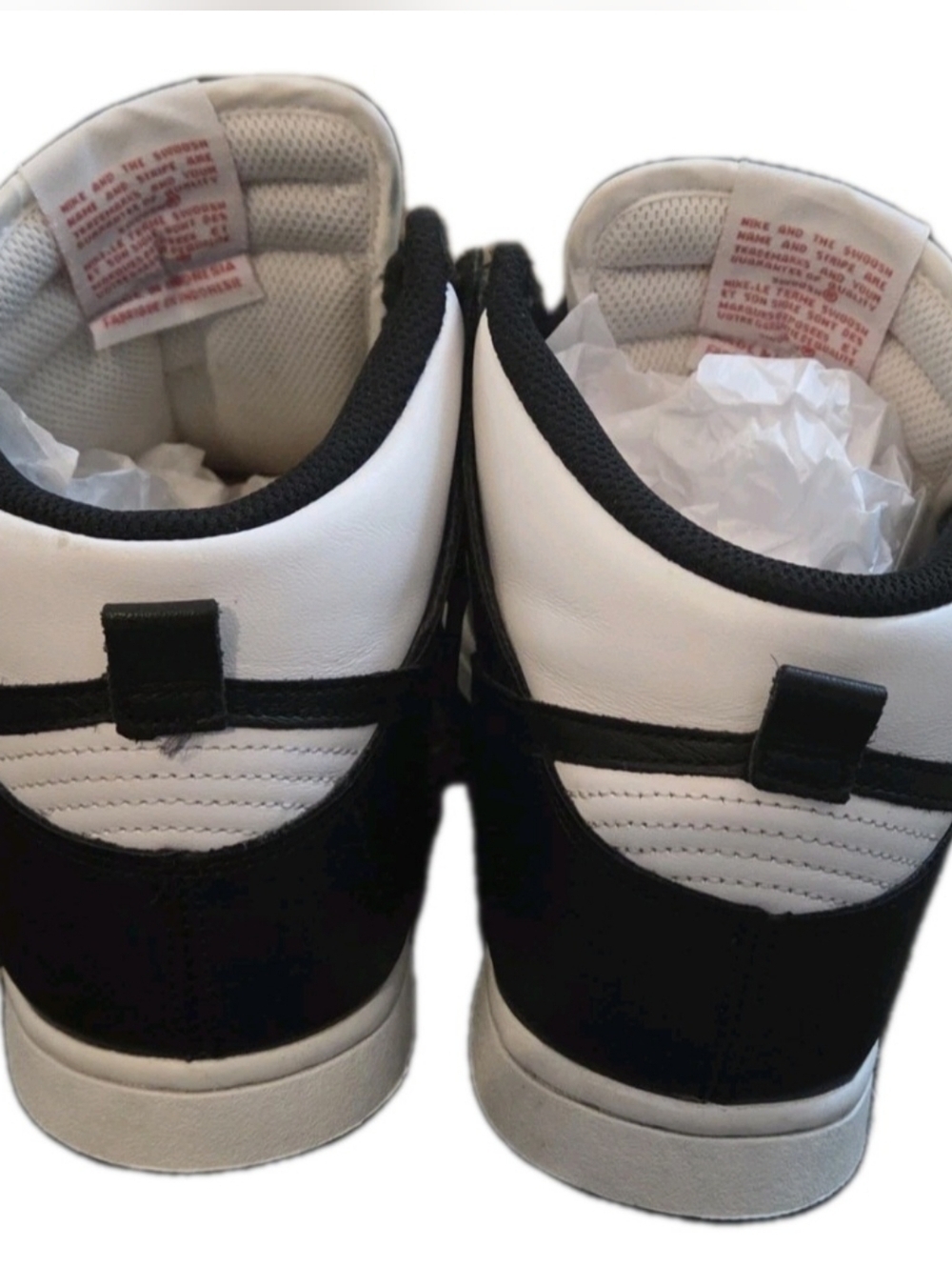 Nike Dunk "Panda" High-Top Sneakers White/Black Size Women's US Size 8 - Picture 7 of 10